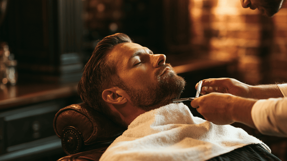 man gaat naar de barber voor een complete behandeling